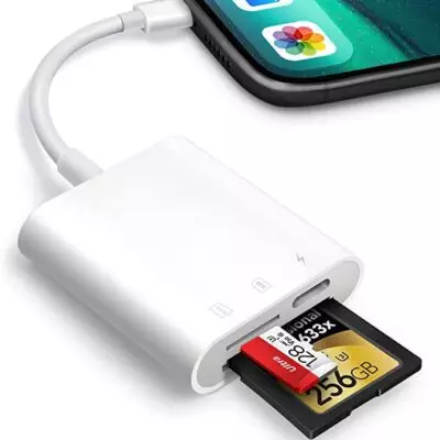 SD Card Reader for iPhone iPad,Oyuiasle Trail Game Camera SD Card Viewer,Cameras SD