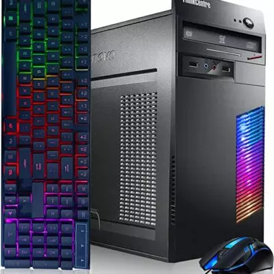 Lenovo Gaming PC Desktop Computer - Intel Quad I5 up to 3.6GHz, GeForce GTX 1650 4G, 16GB Memory, 256G SSD + 3TB, RGB Keyboard