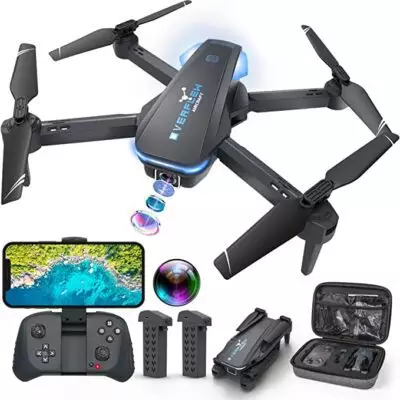 Drone with 1080P Camera for Adults and Kids, Foldable FPV Remote Control Quadcopter with Voice Control